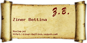 Ziner Bettina névjegykártya